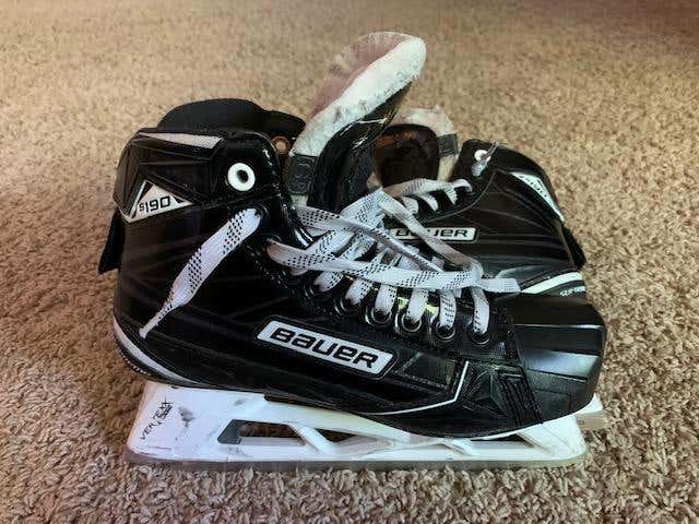 Senior Used Bauer Supreme S190 Hockey Goalie Skates D&R (Regular) Size 6.5
