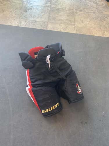 Black Used Medium Bauer Custom Pro Pro Stock Hockey Pants