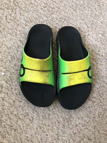 Black Men's 9.0  OoFos Recovery Sandals