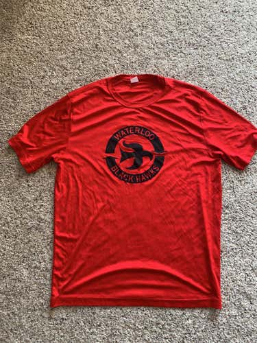 Team Issued Dry Fit Waterloo Blackhawk Ushl Adult Large  Shirt