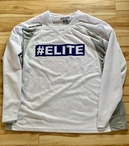White Used Adult Men's Medium Bauer Jersey
