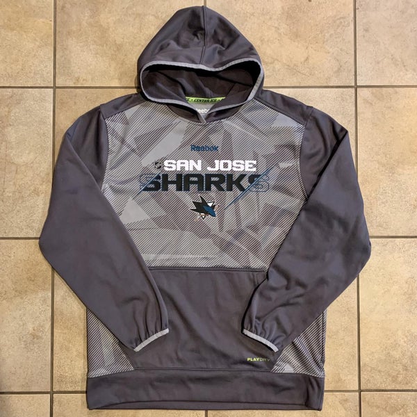 Reebok San Jose Sharks Center Ice Playdry Hoodie Sz M