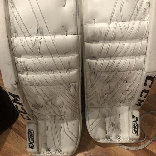 White Used 34" CCM Extreme Flex 4  Goalie Leg Pads