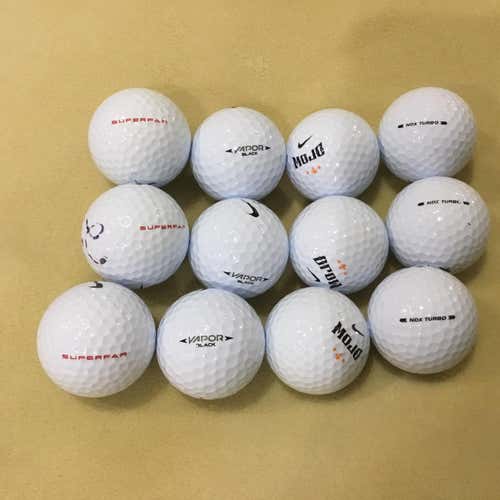 White Used Mixed Nike 12 Golf Balls