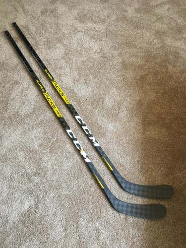 2x New Left Handed Super Tacks AS2 Pro Toe Pro Stock Hockey Stick