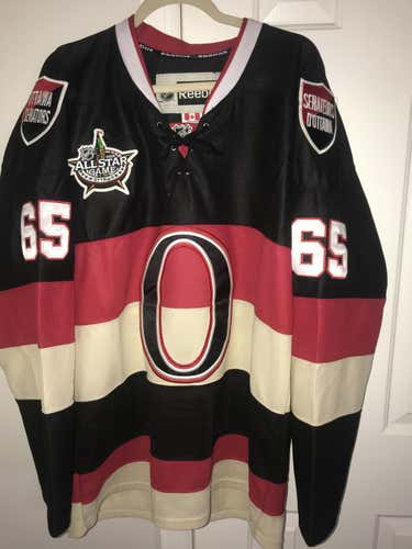 Black Used Adult Unisex 52 Reebok Jersey Pro Stock  LIKE NEW WITH ALL STAR PATCH SENS ALT JERSEY