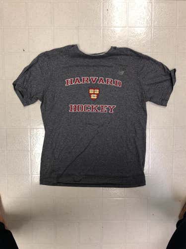 Harvard Hockey New Balance Gray Workout Shirt Gray Unisex Size Larg