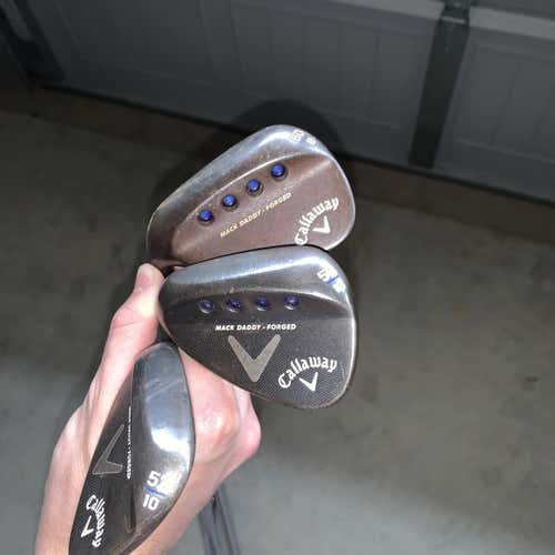 2017 Callaway Mack Daddy Forged 52* 56* 60*- S200 Tour Issue Stiff Flex Wedge Set