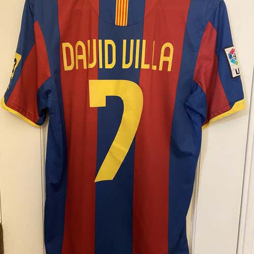 David Villa 2010 Barcelona Home Jersey