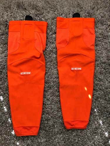 Orange Used Senior Large CCM Socks Pro Stock
