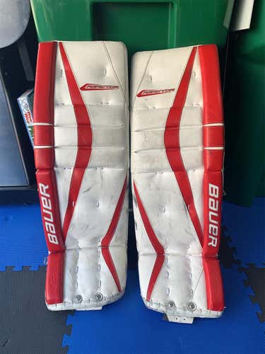 Red Used 35" Bauer Reactor 7000 Goalie Leg Pads