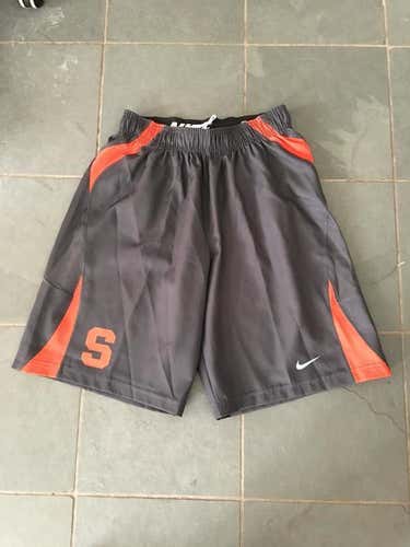 New Nike Syracuse Orange Charcoal Vapor Carbon Lacrosse Game Shorts LG