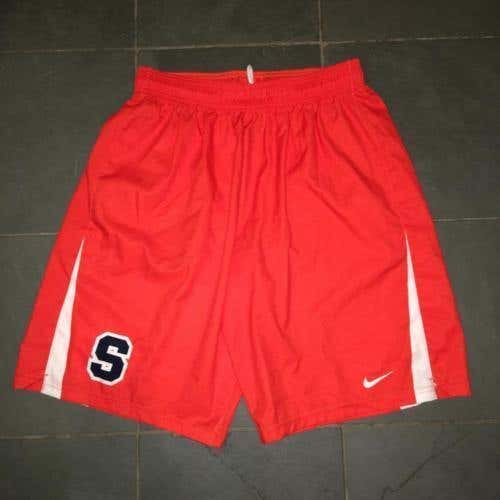New Nike Syracuse Orange Lacrosse Game Shorts LG ORANGE Block S