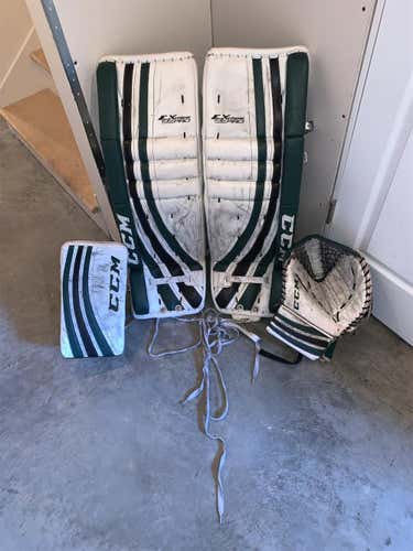 Green Used 34" Regular Extreme Flex Pro Stock Goalie Full Set