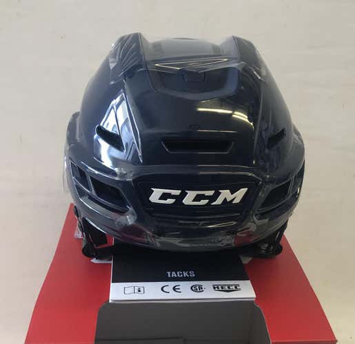 CCM TACKS 710 PRO STOCK HOCKEY HELMET NAVY MEDIUM AHL NHL NEW