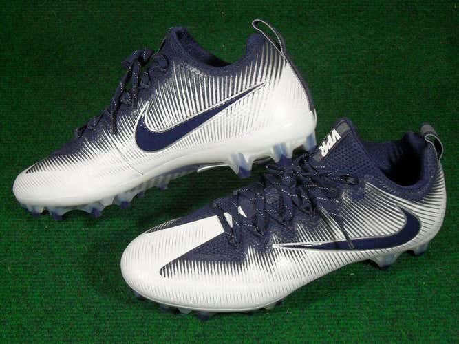Nike Vapor Untouchable Pro Low TD Lacrosse Football Cleats White Navy Blue 11.5