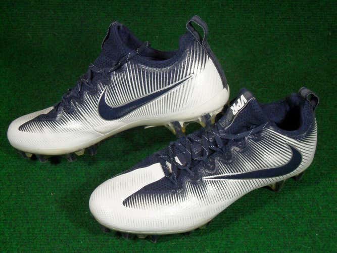 Used Nike Vapor Untouchable Pro Low TD Lacrosse Football Cleats White Navy Blue