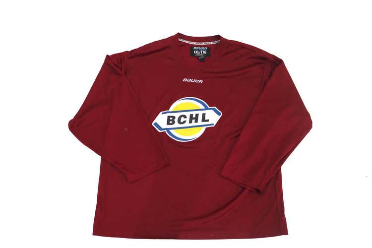 BCHL Maroon Goalie Cut Bauer Practice Jersey Pro Stock