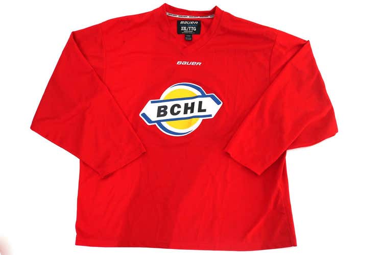 BCHL Red XXL Bauer Practice Jersey Pro Stock