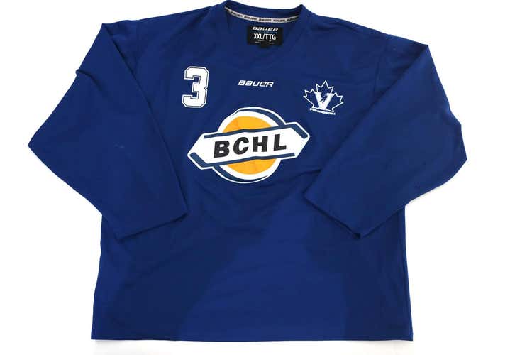 BCHL Navy Goalie Cut Bauer Practice Jersey Pro Stock