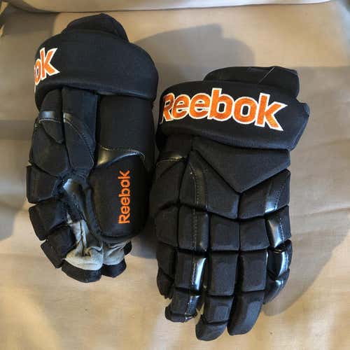 **LIKE NEW** Black & Orange Reebok 11KP Pro Hockey Gloves 14"