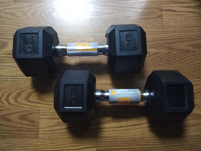 (2) CAP 20 lb Rubber Coated Hex Dumbbells (40 lbs total) - BRAND NEW!