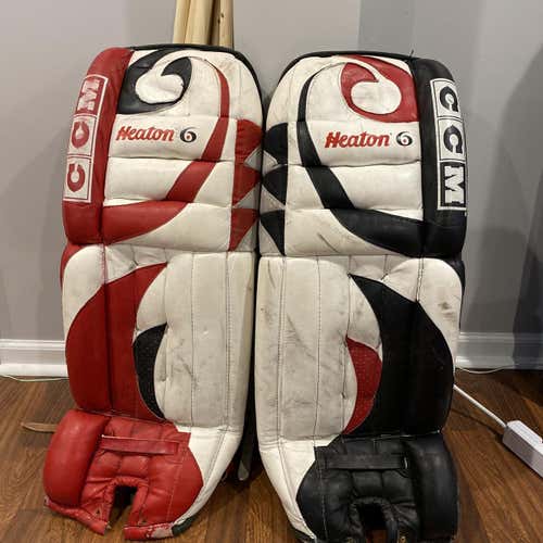 Red Used 33" CCM Helite 6 Goalie Leg Pads