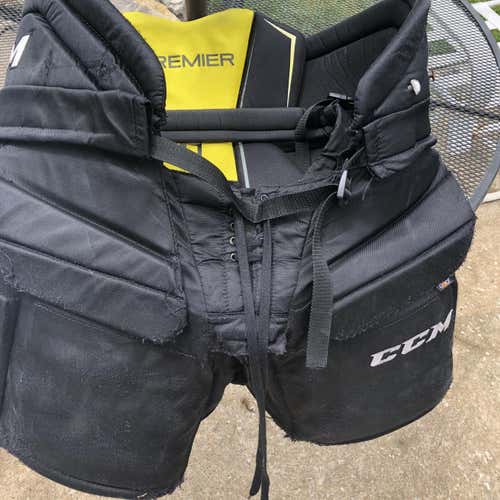 Black Used Large CCM Premier Pro Pro Stock Hockey Goalie Pants