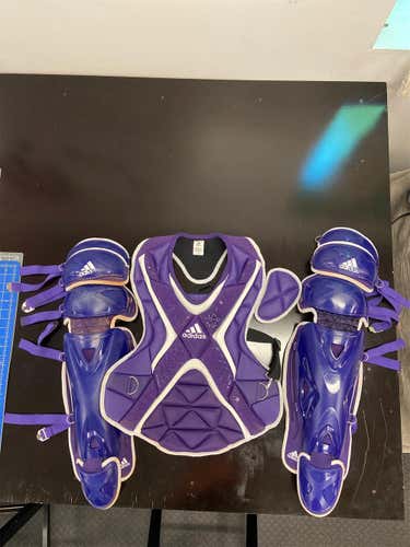 College Issued Purple Adidas Catcher's Set
