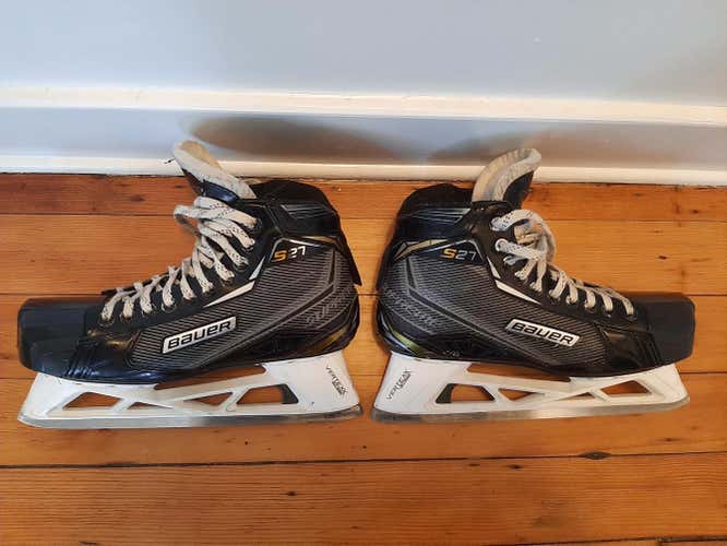 Senior Used Bauer Supreme S27 Hockey Goalie Skates D&R (Regular) Size 10