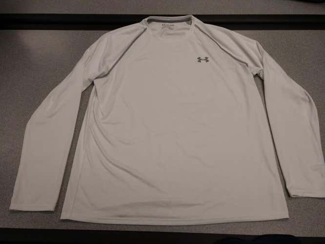 White Used Adult Men's Large Under Armour Shirt