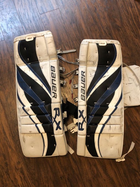 White Used 26" Bauer RX6 Goalie Leg Pads