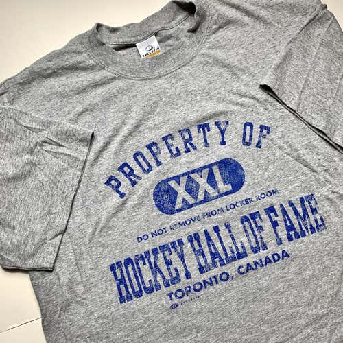 Hockey Hall Of Fame Shirt Mens Large Toronto Canada Grey Short Sleeve