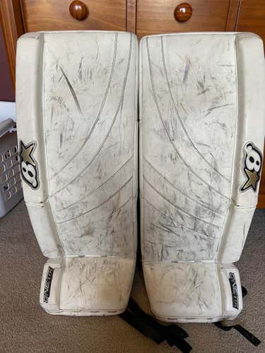White Used Intermediate 30"+1" Brian's Goalie Leg Pads