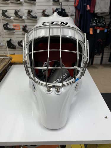 White Senior Large New CCM 1.9 Goalie Mask