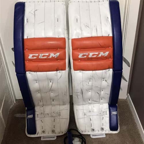 Blue Used 33" CCM Retro Flex Pro Goalie Leg Pads