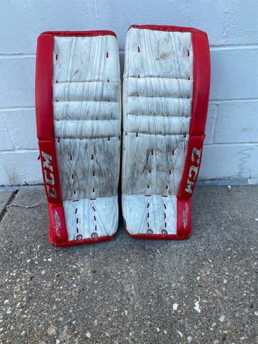 Red Used 32" CCM Extreme Flex II Pro Stock Goalie Leg Pads