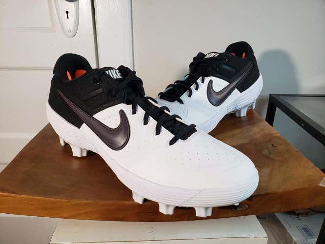 Nike Alpha Huarache Elite 2 Low MCS Baseball Cleats White Black SZ 13