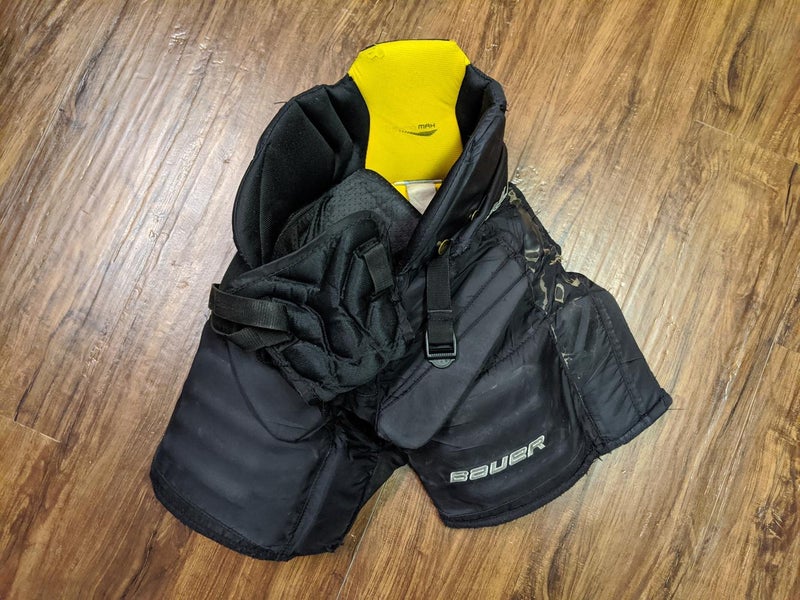 Black Junior Used Small Bauer Hockey Goalie Pants