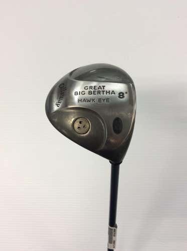 Used Callaway Great Big Bertha Hawk Eye 8.0 Degree Graphite Stiff Golf Drivers