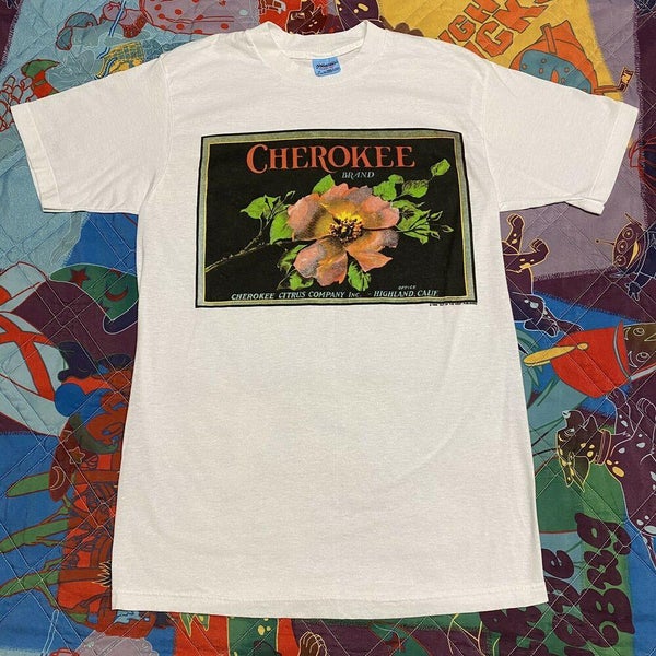 VTG 80s Cherokee Citrus Co T Shirt Adult M White Fruit Highland California  USA