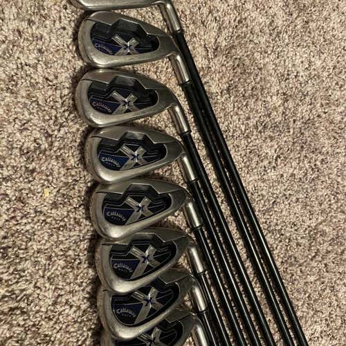 Used Right Handed X-18 Stiff Flex Graphite Shaft Iron Set