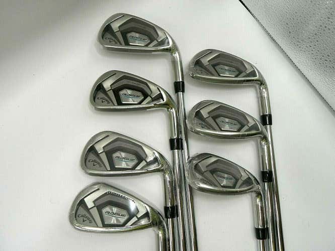 Callaway Rogue Irons 5-AW Steel XP 95 St115 Regular Flex +1.5" RH NEW