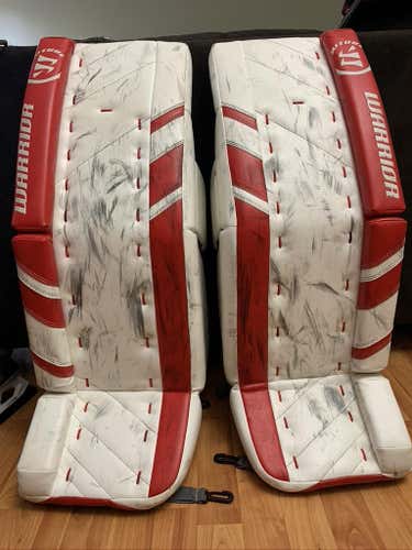 Red Used Senior 32+1.5" Warrior Ritual G3 Goalie Leg Pads
