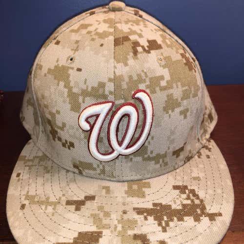 Washington Nationals Camo Fitted Baseball Hat 7 1/2