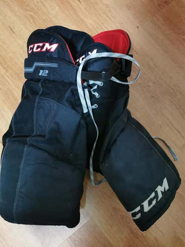 Black Senior Used Small CCM U+12 Hockey Pants
