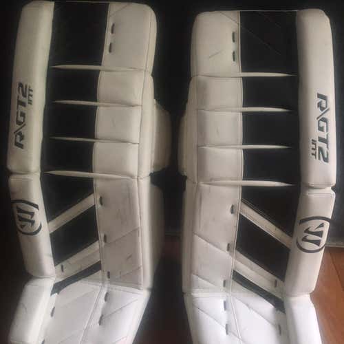 White Used 30" Warrior Ritual GT2  Goalie Leg Pads