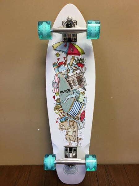 New San Diego Speed Stella 34" Kicktail Block Sloth Longboard Skateboard