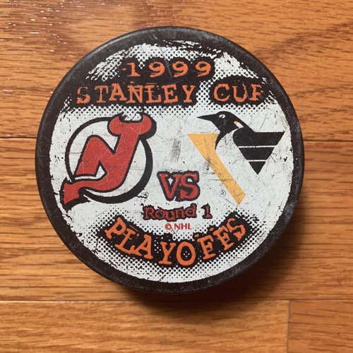 RARE 1999 Conference Finals Game Puck Devils vs Penguins