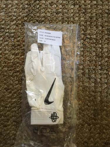 White New XL Nike Huarache Elite Batting Gloves